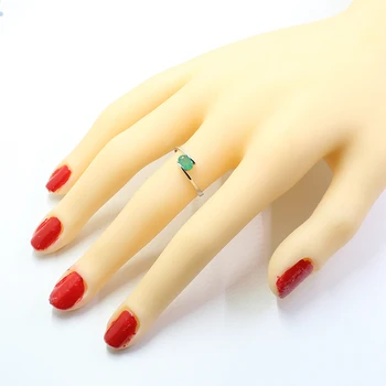 Hotsale striebro emerald krúžok pre zapojenie 4 mm * 6 mm prírodné I triedy emerald strieborný prsteň reálne 925 silver emerald šperky