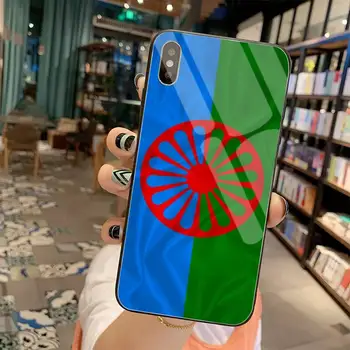 HPCHCJHM Cigán Rómske Rómskej Vlajky Telefón Prípade kryt Plášťa Tvrdeného Skla Pre iPhone 11 Pro XR XS MAX 8 X 7 6 6 Plus SE 2020 prípade