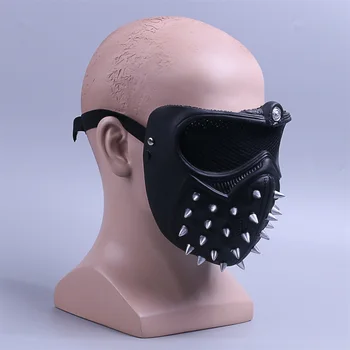 Hra Sledovať Psov 2 Maska Marcus LED Svetlo Maska na Oči Premenlivé Holloway Kľúča Cosplay Punk Gotický Nit Masku na Tvár Halloween