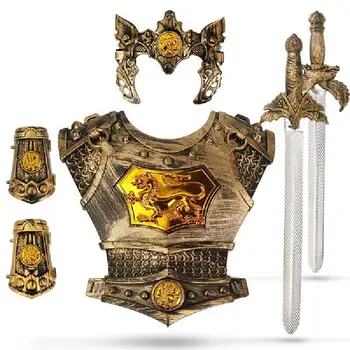 Hračka meč detské hračky Rímsky bojovník armor brnenie dobre sa nosí zbraň, štít simulácia samuraj zbraň meč, sekera maska