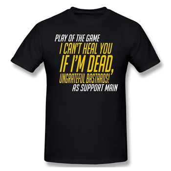 Hrať Hry neviem Liečiť, Ak som Mŕtvy, čierne Tričko overwatch homme T-Shirt Tees Čistý Krátky Rukáv