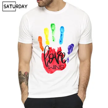 Hrdosti Lgbt Gay Love Lesbické Rainbow Dizajn Tlače T-košele pre mužov a Ženy Lete Bežné láska je Láska Tee Tričko, Unisex Oblečenie