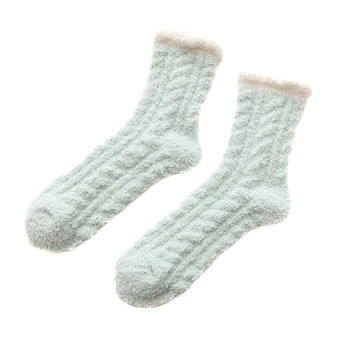 Hrejivý Baránok, Vlnené Ponožky 2/4 Dvojice Žien Dievča Teplé Fleece Ponožky Uprostred Trubice Poschodí Ponožky TT@88