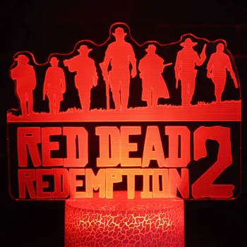 Hru Red Dead Redemption 2 Nočné Lampy Darček Domov luminaria holandský Van Der Linde Led Nočné Svetlo Spálňa Decor Nočného Deti