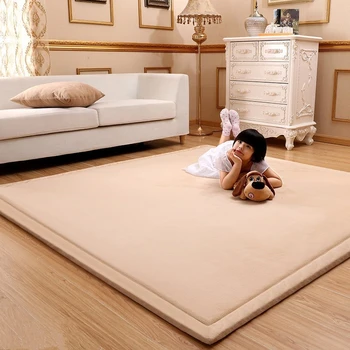 Hrubé 3 CM Tatami Coral Fleece Zamatový mat spálni koberec Matrac Baby playmat Japonský lvingroom posteľ koberec veľké veľkosť Dieťa mattess
