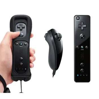 Hry ovládač pre Wii Bezdrôtové 2 in1 Diaľkové radiče Vstavaný Motion Plus Joystick Nunchuck ovládač pre Nintendo