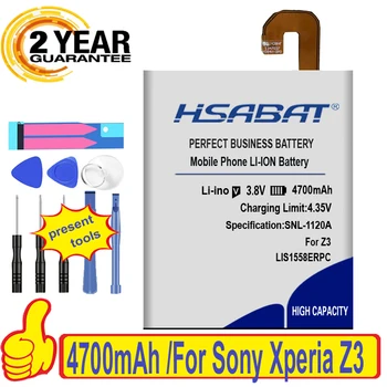 HSABAT 4700mAh LIS1558ERPC Batérie Pre Sony Xperia Z3 batérie L55T L55U D6653 D6603 D6633 D5803 D5833 D6616 D6708