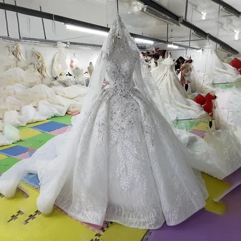 HTL358 moslimských Svadobné Šaty s svadobné vysokej krku, dlhými rukávmi, ako biele svadobné šaty s odnímateľnou vlak suknia na wesele