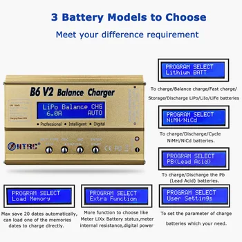 HTRC imax b6v2 80W LiPo Batérie, Nabíjačky LED Rovnováhu Discharger 6A Pre Lipo Li-ion Život NiCd NiMH LiHV PB Smart Batérie