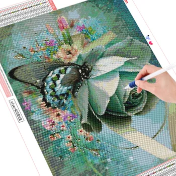 HUACAN 5D Diamond Maľby Plné Námestie/Kolo Motýľ A Kvetinové Výšivky Predaj Obrázok Drahokamu Diamond Mozaiky Domova