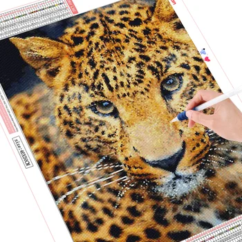 HUACAN DIY Diamond Maľovanie Nové Arriva Leopard Plné Námestie Diamond Umelecké Mozaiky Zvierat 5D Výšivky Domova