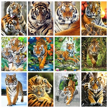 HUACAN Olej Maľovanie Podľa Čísel Tiger Zvierat, Kresby Na Plátne HandPainted Umenie Darček DIY Obrázok Podľa Počtu Súpravy Domáce Dekorácie