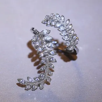 HUAMI Nastaviteľné Prst Prstene pre Ženy, Strieborná Farba Para Mujer Príslušenstvo Zirkón Valentína Darček Módne Šperky Prstene
