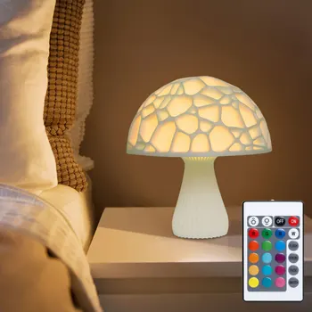 Huby Svetlo 3D Tlač Svetlo Lampy Nabíjateľná Domova Tvorivé Batérie Powered Farba Led Nočné Svetlo