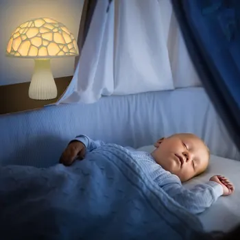 Huby Svetlo 3D Tlač Svetlo Lampy Nabíjateľná Domova Tvorivé Batérie Powered Farba Led Nočné Svetlo