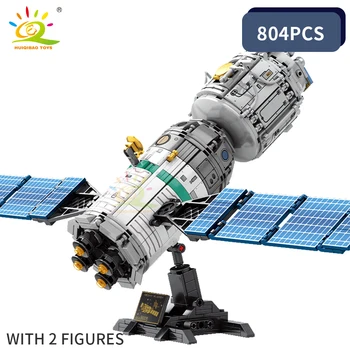 HUIQIBAO 804PCS Priestor Kozmických lodí s Posádkou Stavebné Bloky 2 Astronaut Údaje Mesta Letecký Model Tehly Hračky Pre Deti Priateľovi