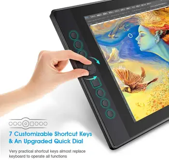 Huiyou kreslenie grafický tablet monitor digitálne pero zobraziť grafiku pero zobraziť grafiku s mierou （7 klávesových skratiek，92% NTSC,