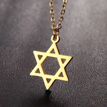 Hviezda David Náhrdelník Prívesok Pre Ženy Zlaté Nehrdzavejúcej Ocele Izrael Židovský Šperky Dropship