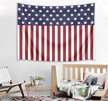 Hviezdy a Pruhy Americkej Vlajky Vytlačené Gobelín Umenie obrus Deň Nezávislosti Gobelín Pláž Uterák Stene Visí Deka