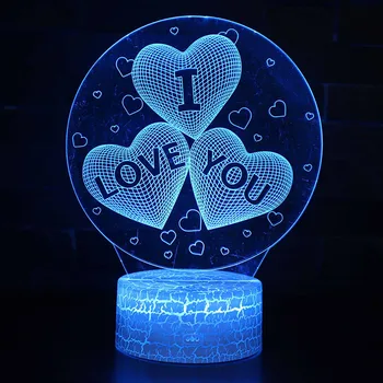I LOVE YOU Sladké Srdce Milovníka Balón 3D LED USB Lampa Romantický Dekoratívne Farebné Nočné Svetlo Priateľku, Darček Deň matiek