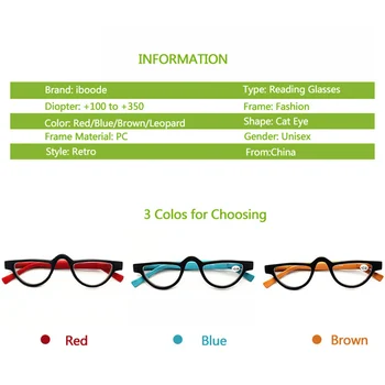 Iboode Cat Eye Okuliare na Čítanie Ženy Muži Presbyopia Okuliare Presbyopic s Diopter +1.0 1.5 2.0 2.5 3.0 3.5 pre Muž Žena