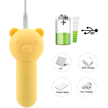 IKOKY 10 Frekvencia Klitorisu Stimulátor G-bodu Masér Malého Medveďa Vibrátor USB nabíjanie Bullet Vibračné Vajíčko Sexuálne Hračky pre Ženy