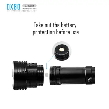 IMALENT DX80 Silný Blesk 32000Lumen Nabíjateľná LED Baterka Samostatne Defe Taktické Svietidlo Ultra Svetlé Nepremokavé Vonkajšie