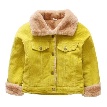 IN HOT Baby Chlapci a dievčatá zimný kabát 1-7 rokov Bavlna-čalúnená menčester bundy Cashmere pribrala deti zvrchníky 3 farby