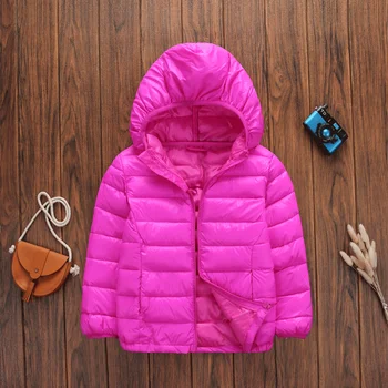 IN hot chlapci a dievčatá zimný kabát 4-13 rokov jednofarebné svetlo bavlna kabát s kapucňou Jednoduché a bežné voliteľné vetrovka móda