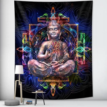 Indický Buddha meditácie domáce dekorácie gobelín České dekoratívne Hippie yoga mat psychedelickej scény Mandala list
