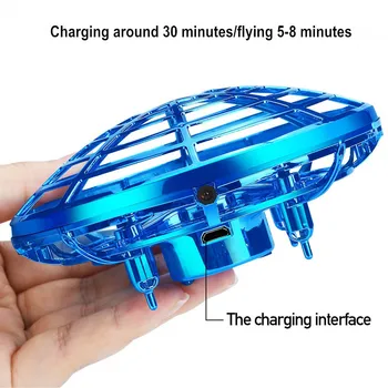 Infračervené, Indukčné Pozastavenie Mini RC Drone Strane Lietajúce UFO Loptu w/ LED Svetlá Anti-kolízie Lietadla Quadcopter Hračka