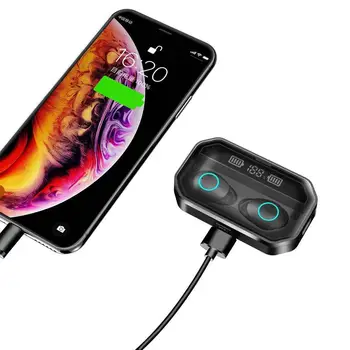 Inovovaný G02 TWS V5.0 Bluetooth Stereo Slúchadlá Bezdrôtové IPX7 Touch Slúchadlá Slúchadlá 3300mAh Batérie, LED Displej Typu c Poplatku