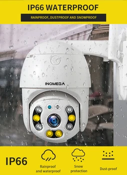 INQMEGA 1080P PTZ Dome Kamera Farebná Vonkajšie Ukladací priestor typu Cloud, Bezdrôtové Kamery IP65 Vodeodolný Nočné Videnie obojsmerné Audio