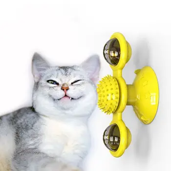Interaktívne Cat Hračka Gramofónu Provokujúcej Mačiatko veterný Mlyn s Osvetlením Loptu a Catnip Loptu Mačky Masáž Poškriabaniu Hračka Vlasov Kefa