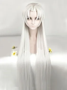 Inuyasha Sesshomaru Parochňu S Ušami žiaruvzdorné Cosplay Striebristé Syntetické Vlasy Peruca + Parochňu Spp 39inch 100 cm Dĺžka