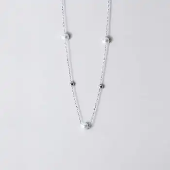 INZATT Reálne 925 Sterling Silver Pearl Perličiek Choker Príveskom Náhrdelník Pre Módu Ženy Roztomilý Jemné Šperky Minimalistický Príslušenstvo