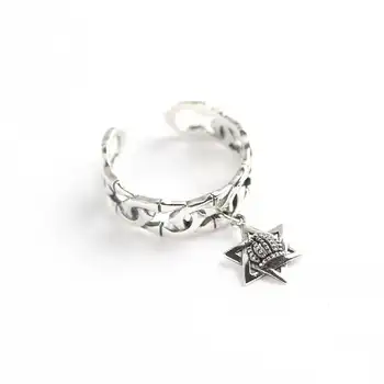 INZATT Reálne 925 Sterling Silver Star Koruny Nastaviteľný Krúžok Pre Módu Ženy Geometrické Minimalistický Vintage Jemné Šperky