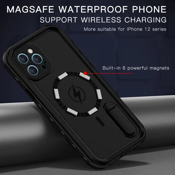 IP68 Reálne Nepremokavé Magsafe puzdro Pre iPhone 12 Pro Max 12 Mini 12 Pro Podmorské Potápanie Vody Dôkaz Skryť Držiak Kryty Telefónu