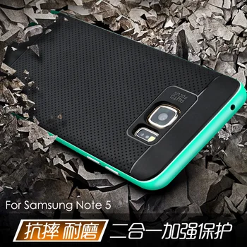 IPaky Značky Kvality dvojvrstvový puzdro pre Samsung Galaxy Note 5 Luxusné Silikónové Späť Ochranný Kryt Plášťa pre Samsung Note5