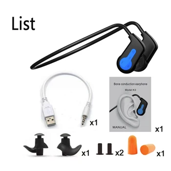 IPX8 Vodotesné MP3 Plávanie slúchadlá Bluetooth 5.0 Kostné Vedenie hráč Šport, Hudba headset potápanie MP3 Na mi/telefón 16 G RAM