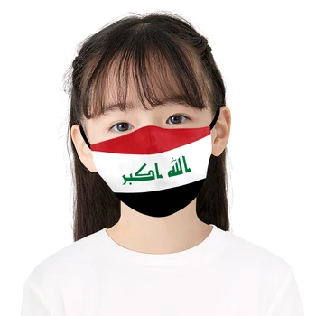 Irak Príznak Tlač Maska Umývateľný Textílie Úst Masku na Tvár Ochranné PM2.5 Filtre, Masky Vetruvzdorný Vonkajší Utlmiť Masky s Filtrami