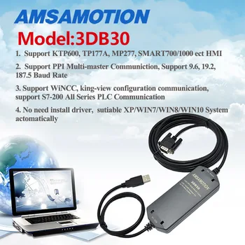 Izolované 6ES7901-3DB30-0XA0 Pre Siemens S7-200 PLC Porgramming Kábel USB/PPI+ Izolácia Typ Podporu prenosová Rýchlosť 187.5 kbps