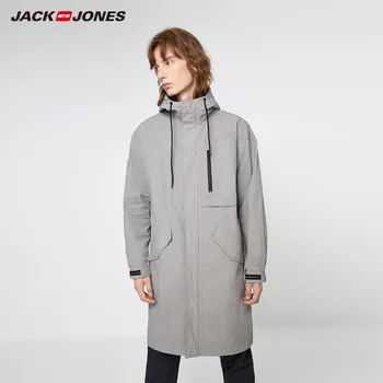JackJones pánske Nepremokavé Kapucňou Light-hmotnosť Strednej dĺžky Streetwear Zákopy Srsti| 219321547