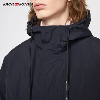 JackJones pánske Nepremokavé Kapucňou Light-hmotnosť Strednej dĺžky Streetwear Zákopy Srsti| 219321547