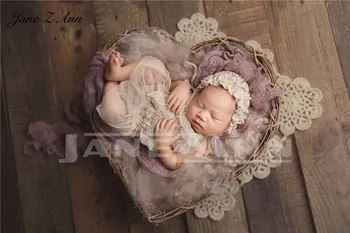 Jane Z Ann Obmedzené retro čipky gázy backless šaty ručné novorodenca fotografie rekvizity studio streľba príslušenstvo