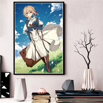 Japonsko, Anime Fialová Evergarden Plátno na Maľovanie Vytlačené Domova Wall Art Modulárny Obrázky, Nordic Štýl Plagát pre Spálne