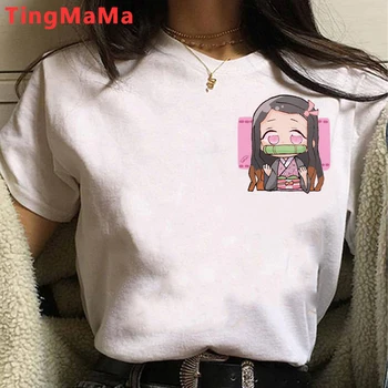 Japonské Anime Démon Vrah T Shirt Ženy Kimetsu Č Yaiba Cartoon T-shirt Tanjirou Kamado Grafické Tees Unisex Top Tričko Žena