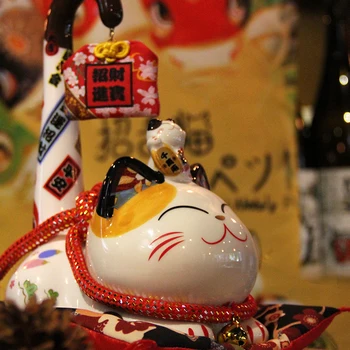 Japonské Keramické Maneki Neko Šťastie Mačka Peniaze Box Dlhý Chvost Fortune Mačka Feng Shui Plavidlá, Domáce Dekorácie Svadobný Dar