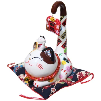 Japonské Keramické Maneki Neko Šťastie Mačka Peniaze Box Dlhý Chvost Fortune Mačka Feng Shui Plavidlá, Domáce Dekorácie Svadobný Dar