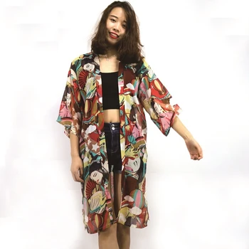 Japonské kimono yukata kimono cardigan módy blúzky, ženy 2019 dlhý rukáv cardigan haori tradičné kimonos šaty FZ016